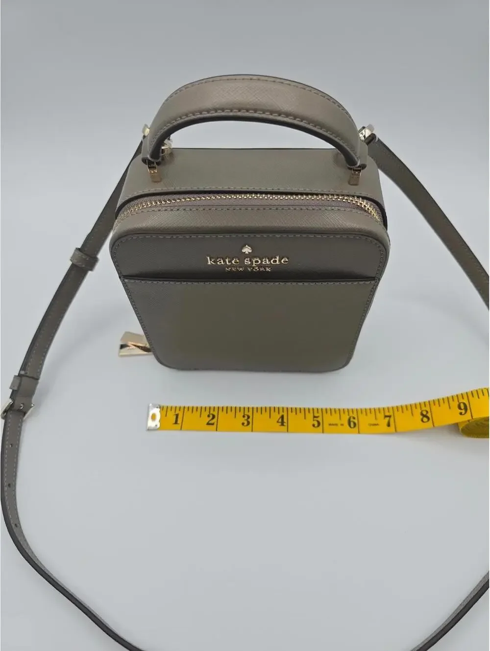 Kate Spade Thunder Cloud Brown Leather New York Daisy Vanity Crossbody Bag